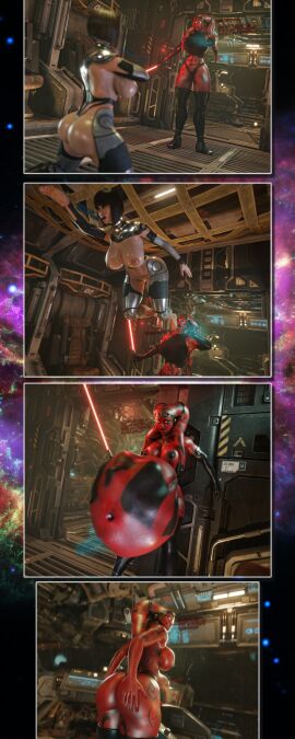 2girls 3d 3d_(artwork) alien alien_girl alien_humanoid alien_pred ass ass_expansion big_ass big_breasts big_butt boob_expansion breast_expansion breasts butt_expansion clothed clothed_female darth_talon female_pred female_prey human human_prey johnsmith246 large_ass large_boobs large_breasts large_butt naked naked_female nude nude_female nudity star_wars twilek