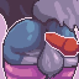 1:1 animated anthro anthro_only ass canid canine canis digital_media_(artwork) femboy knot loop male male/male mammal nightowl0090 penetration pixel_(artwork) pixel_animation short_playtime solo whiteoutline wolf