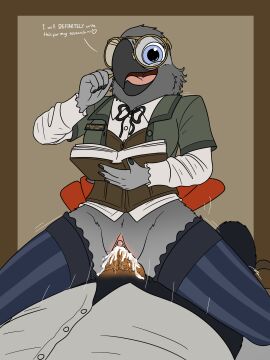 absurd_res african_grey afrotropical_parrot alternative_fashion anthro avian bird blush bodily_fluids boots bottomless bottomless_female clitoris clothed clothing corset cum cum_in_pussy cum_inside curled_hair emilie_(fish_birb) eyewear female fish_birb footwear genital_fluids genitals glasses hair hi_res legwear lingerie male male/female parrot penetration penis pussy sex shirt solo_focus steampunk stockings topwear true_parrot vaginal_fluids vaginal_penetration