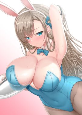 1girls arm_behind_head armpit_crease armpit_focus armpit_peek armpits asuna_(blue_archive) asuna_(bunny)_(blue_archive) bare_chest bare_shoulders big_breasts blonde-haired_female blonde_eyebrows blonde_female blonde_hair blonde_hair_female blue-eyed_female blue_archive blue_bowtie blue_bunnysuit blue_eyes blue_hair_ribbon blue_hair_tie blue_leotard blue_ribbon blue_topwear blush blush_face blushing_at_viewer blushing_female bowtie breasts bunny_ears bunny_girl bunnygirl_outfit bunnysuit busty busty_female busty_teenager cleavage collar collarbone curvaceous curvaceous_body curvaceous_female curvaceous_figure curvaceous_hips curvaceous_teenager curvy curvy_body curvy_female curvy_figure curvy_hips digital digital_art digital_drawing digital_drawing_(artwork) digital_media digital_media_(artwork) elbows embarrassed_expression embarrassed_female exposed_chest exposed_shoulders exposed_skin eyebrows_hidden_by_hair eyes_visible_through_hair female female_focus female_only fingers gradient_background groin hair_between_eyes hair_covering_eye hair_over_eye hair_over_one_eye hair_ribbon hair_tie hairless_armpits hamo1192 hand_behind_head high_resolution high_school_student highres hourglass_figure large_boobs large_breasts lean_figure legs_closed legs_together leotard long_hair looking_at_viewer mole mole_on_breast narrow_waist parted_bangs plump_breasts posing posing_for_the_viewer presenting_armpit ribbon schoolgirl shaved_armpits shoulders simple_background slender_body slender_waist slim_waist solo standing teenage_female teenager thick_thighs thighs thighs_together topwear upper_body white_background white_collar wide_hips young_female young_woman
