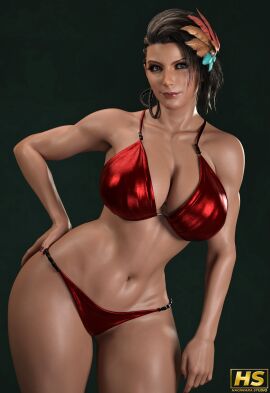 1girls 3d ass azucena_milagros_ortiz_castillo big_ass big_breasts bikini breasts dark-skinned_female dark_skin female female_only hagiwara_studio latina namco peruvian_female tekken tekken_8 thick_thighs wet wide_hips