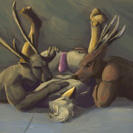 bird deer domination erection erection_under_clothing furry gay male male/male/male submissive_male threesome winglesseddie wrestling