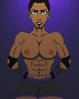 1girls abs african african_female black_panther_(series) dark-skinned_female dark_skin female female_only human human_only ixxxnayk marvel marvel_comics muscular muscular_female shuri_(marvel) solo