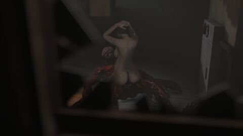 3d ass big_breasts breasts brown_hair cowgirl_position detailed_background duo fangs female female_penetrated hair interspecies johndoe1970 licker_(resident_evil) male male_penetrating male_penetrating_female monster monster_on_female muscular muscular_male nipples nude open_mouth penetration pregnant pregnant_female pregnant_sex rebecca_chambers red_body resident_evil sex teratophilia