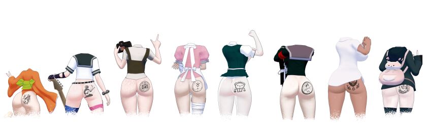 6+girls 8girls ass ass_chart ass_comparison ass_focus ass_to_ass big_ass big_butt bottomless chart danganronpa danganronpa_2:_goodbye_despair female female_only harubug human koizumi_mahiru mioda_ibuki multiple_females multiple_girls nanami_chiaki owari_akane pekoyama_peko saionji_hiyoko sonia_nevermind tagme take_your_pick tsumiki_mikan