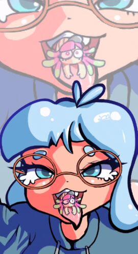 animated giantess giantess_vore harmony_(splatoon) macro micro original_character pamnoms soft_vore splatoon splatoon_(series) struggling struggling_prey swallowing unwilling unwilling_prey vore