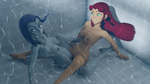2girls aquaphilia breasts dc dc_comics female female/female female_only koriand'r lesbian_sex multiple_females multiple_girls nude nude_female purple_hair pussy pussy_to_pussy rachel_roth raven_(dc) raven_(teen_titans) red_hair scissoring shaved_pussy spread_legs starfire starfire_(teen_titans) teen_titans tribadism underwater warner_brothers weirdoway yuri