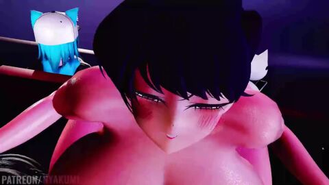 1futa1girl 1girls 2futa 3d 3d_(artwork) 3d_animation ass asshole balls big_ass big_breasts big_penis black_hair blue_eyes blue_hair breasts breasts_bigger_than_head cat_ears cellphone completely_nude condom cum cum_in_ass cum_inside female futanari heart_eyes komi-san_wa_komyushou_desu komi_shuuko large_breasts larger_female light-skinned_female light_skin longer_than_30_seconds longer_than_one_minute mask misaki_(nyakumi) movie_theater naked naked_female nude nude_female nude_futa nyakumi open_mouth penis penis_in_ass protected_sex sex shirt_in_mouth size_difference smaller_futa sound tagme veiny_penis video