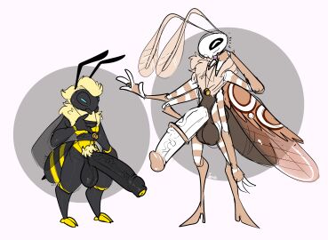 4_arms absurd_res antennae_(anatomy) anthro arthropod arthropod_abdomen back_wings balls bee big_penis black_body black_skin blonde_hair boots clothing duo erection fangs footwear foreskin fur genitals hair half-closed_eyes hi_res high_heeled_boots high_heels huge_cock humanoid_genitalia humanoid_penis hymenopteran insect_wings insects male mandibles multi_arm multi_limb narrowed_eyes nude penis pink_body pink_fur pink_skin simple_background striped_body striped_skin stripes teeth uncircumcised vein veiny_penis wasp wings xing1 yellow_body yellow_fur yellow_skin