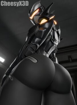 3d armor ass ass_focus big_ass cheesyx3d female fortnite from_behind from_below looking_at_viewer looking_back oblivion_(fortnite) robot robot_girl self_upload thick_ass