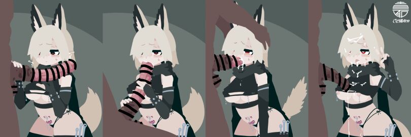 2023 2d_animation adore_me_harai after_oral animal_genitalia animal_humanoid animal_penis animated armwear balls belly_tattoo black_armwear black_clothing black_panties black_topwear black_underwear bodily_fluids breasts canid canid_humanoid canine canine_humanoid censor_bar censored censored_genitalia censored_penis character_(gudagudaguda_ko) clothed clothing cum cum_from_mouth cum_in_hair cum_in_mouth cum_inside cum_on_clothing deepthroat digital_media_(artwork) duo equine_genitalia equine_penis erection fellatio female female_penetrated fingerless_armwear fox_humanoid frame_by_frame genital_fluids genitals gesture hair hair_over_eye half-erect hand_gesture hand_on_penis heart_eyes heart_symbol hi_res humanoid humanoid_penetrated kneeling_oral_position leaking loop male male/female male_penetrating male_penetrating_female male_penetrating_humanoid mammal mammal_humanoid masturbation navel navel_piercing nipple_piercing nipples one_eye_obstructed open_mouth oral oral_penetration panties penetration penile penile_masturbation penile_penetration penis penis_in_mouth piercing pink_nipples pubic_tattoo pussy pussy_juice_leaking red_eyes sex short_hair short_playtime string_panties tail tail_motion tailwag tan_body tattoo topwear underwear v_sign vaginal_fluids