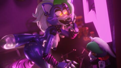 3d absurd_res animatronic anthro black_lips black_nipples black_tongue bodily_fluids bracelet breasts canid canine canis collar colored_nails digital_media_(artwork) ear_piercing ear_ring eyebrows female five_nights_at_freddy's five_nights_at_freddy's:_security_breach glowing glowing_eyes green_nails hair hi_res jewelry jizzyfox lips long_hair machine mammal medium_breasts nails neon_lights nipples nude nude_anthro nude_female open_mouth open_smile piercing plushie raised_eyebrow ring_piercing robot robot_anthro roxanne_wolf_(fnaf) roxanne_wolf_(thedogoftin) saliva saliva_string scottgames sharp_teeth smile solo spiked_bracelet spiked_collar spikes steel_wool_studios tail teeth thick_thighs tongue tongue_out watermark wolf yellow_eyes