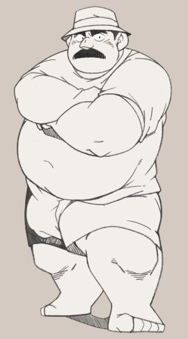 2022 adult adult_male arms_crossed beady_eyes belly_button_visible_through_clothing big_belly black_eyes bulge chubby chubby_male detective_conan fanart fat fat_male flaccid flaccid_penis hat heppokotaro looking_at_viewer male married married_male megure_juuzou monochrome moustache no_color no_shirt no_shoes old old_male penis policeman posing round_belly sfw shirt shorts shounen_sunday solo solo_focus solo_male standing thick thick_arms thick_eyebrows thick_legs thick_thighs tms_entertainment white_shirt white_shorts