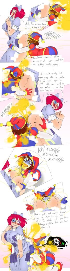 accidental_circumstance ass comic embarrassed face_in_ass facesitting fart fart_fetish fart_in_face fart_torture farting_in_face fat_ass female female_focus lazei pomni_(the_amazing_digital_circus) ragatha_(the_amazing_digital_circus) stinky stuck_together the_amazing_digital_circus trapped_in_butt