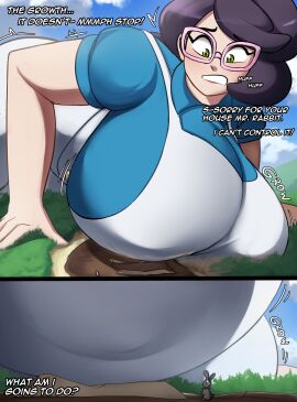 alice_in_wonderland alice_liddell alice_liddell_(cosplay) body_growth body_growth_(enlargement) breast_crush breast_expansion breast_growth breast_growth_(enlargement) breast_press breasts breasts_bigger_than_head charlydibulol cosplay destruction expansion female giantess giantess_vore gigantification growth huge_breasts pokemon size_transformation stuck stuck_in_ground tagme transformation wicke_(pokemon)