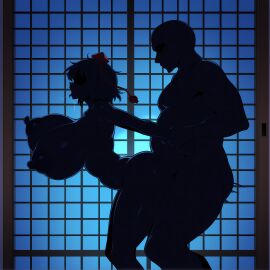 1boy 1girls 2d ai_generated ambiguous_penetration arms_behind_back arms_grab ass bald_male bending_forward big_ass big_breasts big_nipples bouncing_breasts breasts breasts_bigger_than_head drooling faceless_female faceless_male fat_male female from_behind fucked_from_behind fucked_silly grabbing_from_behind gradm huge_breasts large_breasts male moaning motion_lines night nipples nude nude_female nude_male pixai saliva saliva_drip self_upload sex shameimaru_aya short_hair side_view silhouette silhouette_sex sliding_doors standing standing_sex straight tengu thick_thighs tokin_hat tongue tongue_out touhou