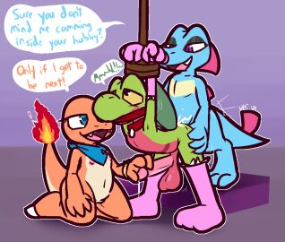 2024 3_toes anthro anthro_on_anthro anthro_penetrated anthro_penetrating anthro_penetrating_anthro arms_above_head arms_tied ass ass_grab bald balls big_balls big_penis black_eyes blue_body blue_eyes blue_kerchief blue_pupils blue_scales blush bodily_fluids bondage bound bracelet butt_grab charmander cloth_gag clothing collar cuckold cuckquean cum cum_from_ass cum_in_ass cum_inside cum_on_penis cum_splatter cute_fangs dialogue dominant dominant_anthro dominant_male english_text erection eye_roll feet female femboy fire flaming_tail flat_chested footwear from_behind_position gag generation_1_pokemon generation_2_pokemon generation_3_pokemon genital_fluids genitals glans gloves green_body green_scales group group_sex hand_on_ass hand_on_butt handjob handwear humanoid_genitalia humanoid_penis interspecies jewelry kerchief knee_highs knee_socks kneeling legwear male male/female male/male male_penetrated male_penetrating male_penetrating_male motion_lines nintendo nipples open_mouth orange_body orange_scales page_1 penetration penile penis pink_body pink_clothing pink_footwear pink_glans pink_nipples pink_penis pink_scales pink_socks pokemon pokemon_(species) pupils purple_background purple_clothing purple_eyes purple_gloves purple_handwear purple_pupils pussy raised_arms red_balls red_body red_collar red_scales reptile restraints rope rope_bondage scales scalie sex shaking sharp_teeth simple_background socks speech_bubble submissive submissive_anthro submissive_male tail teeth text threesome toes totodile treecko trembling trio ultilix yellow_body yellow_scales yellow_sclera