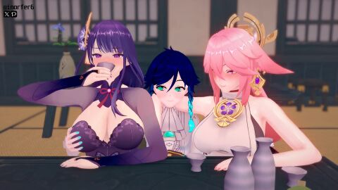 2girls 3d ahegao big_breasts bigger_female blue_eyes blue_hair breasts breasts_grab cucked_by_femboy cuckold female femboy femboy_on_female femboy_penetrating femboydom genshin_impact guuji_yae horny koikatsu long_video longer_than_30_seconds longer_than_one_minute male mating_press mature mihoyo otoko_no_ko pervert_male pink_hair position pronebone purple_hair raiden_shogun shorter_than_two_minutes tagme ugoira venti_(genshin_impact) video younger_penetrating_older