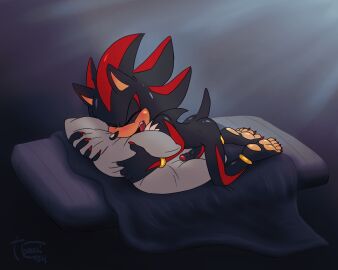 5:4 animated anthro bed bedding black_body black_fur black_nose black_penis blanket blush breath chest_tuft claws closed_eyes digital_media_(artwork) erection eulipotyphlan fangs finger_claws foreskin fur furniture genitals grabbing_pillow grinding hedgehog hi_res humping male male_focus male_only mammal masturbation mattress multicolored_body multicolored_fur nude on_bed on_blanket panting pawpads paws penis pillow pillow_humping red_body red_claws red_eyes red_fur sega shadow_the_hedgehog short_playtime signature simple_background solo sonic_(series) sonic_the_hedgehog_(series) tabooki tail teeth toe_claws tuft uncircumcised white_body white_fur
