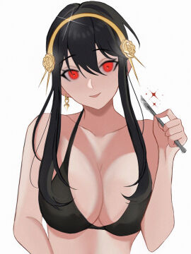 1girls 2024 2d 2d_(artwork) adoptive_mother adult adult_female anime_milf assassin bare_chest bare_hands bare_midriff bare_shoulders black-haired_female black_bra black_hair black_underwear bra breasts busty busty_female busty_milf busty_teenager cleavage closed_mouth_smile collarbone dot_nose earrings elbows exposed exposed_arms exposed_midriff exposed_shoulders female female_focus female_human female_only fingernails fingers gold_hairband hair_between_eyes hair_ornament hair_ornaments hairband head_tilt high_resolution highres hot_milf human kagara knife large_breasts lean_figure light-skined_female light-skinned_female light_skin long_hair looking_at_viewer mature_female milf no_sex not_ai_generated open_mouth parted_lips pointy_chin realistic_breast_size red-eyed_female red_eyes shoulders sidelocks simple_background slender_body slender_waist slim_female slim_waist smile smiley_face smiling_at_viewer smirk solo spy_x_family standing thin_waist thorn_princess tilted_head tongue underwear upper_body white_background yor_briar yor_forger young_milf young_woman_and_milf