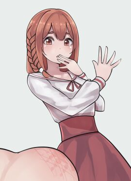 1girls ass bare_hands female female_spanking_male femdom hair_between_eyes kanojo_okarishimasu kikiu_bd long_hair male sakurasawa_sumi school_uniform schoolgirl schoolgirl_uniform simple_background spanked spanking spanking_ass spanking_butt spanking_marks