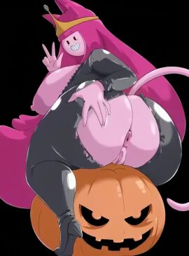 adventure_time ai_assisted cartoon_network halloween honne_dell princess_bubblegum pumpkin ripped_bodysuit ripped_clothing shorter_than_10_seconds tagme video zhuay74