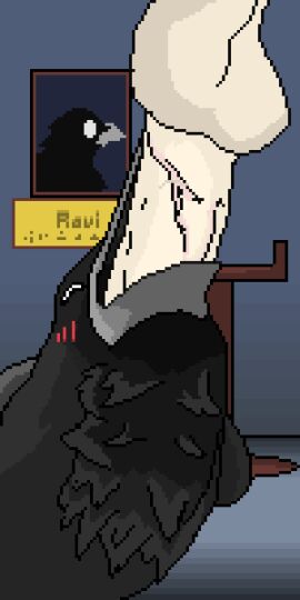 1:2 animated anthro avian balls beak beak_fetish beak_play beak_sex beakjob bird black_body bodily_fluids corvid corvus_(genus) digital_media_(artwork) duo erection feathers fellatio feral genital_fluids genitals human human_on_feral humanoid_genitalia humanoid_penis interspecies male male/male male_penetrating mammal oral oral_penetration oscine passerine penetration penile penis pixel_(artwork) raven ravi_(artist) ravi_(character) sex solo_focus tongue wings zoophilia