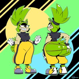 1girls afrosoricid anthro ass big_ass bottom_heavy bubble_ass bubble_butt fat_ass female female_only green_body huge_ass ineptoutcast large_ass solo sonic_(series) sonic_the_hedgehog_(series) surge_the_tenrec tenrec thick_ass thick_thighs torn_open_bottoms wide_hips