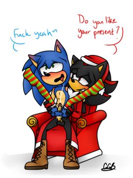 anal anal_sex anthro ass balls blush bodily_fluids boots chair chair_position christmas christmas_clothing christmas_headwear clothed clothing costume cum cum_from_ass cum_in_ass cum_inside cum_on_penis cum_overflow cum_while_penetrated cumshot dialogue digital_media_(artwork) duo ejaculation english_text erection eulipotyphlan fingers footwear from_behind_position fur furniture genital_fluids genitals gottagoblast gottagoblastnsfw green_eyes hair hat headgear headwear hedgehog holidays humanoid_genitalia humanoid_penis legwear male male/male male_penetrated male_penetrating male_penetrating_male mammal open_mouth orgasm orgasm_face penetration penile penile_penetration penis plant santa_costume santa_hat sega sex shadow_the_hedgehog simple_background sitting smile socks sonadow sonic_(series) sonic_the_hedgehog sonic_the_hedgehog_(series) spread_legs spreading tail text tongue tongue_out topwear