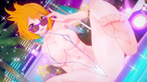 16:9_aspect_ratio 3d abs adjusting_eyewear areola_slip areolae ass barefoot big_breasts bikini blonde_hair blue_eyes breasts clothing dutch_angle eyewear feet female female_only glasses high_resolution huge_ass huge_breasts kasumi_(pokemon) large_ass large_breasts legs looking_at_viewer looking_over_eyewear looking_over_sunglasses misty_(pokemon_hgss) muscles navel one-piece_swimsuit open_mouth orange_hair palm_tree pokemon pokemon_character pokemon_gsc pokemon_hgss pool purple-tinted_eyewear short_hair sitting sling_swimsuit smile soles solo sunglasses swimsuit thick_ass thighs tinted_eyewear tree very_high_resolution wardrobe_malfunction water