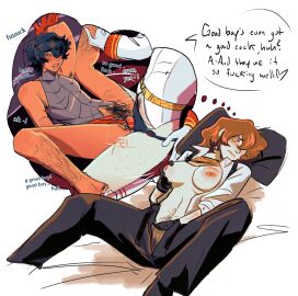 1cuntboy 1girls akira_kurusu breasts cuntboy fantasizing female female_on_cuntboy genderswap genderswap_(mtf) goro_akechi groping_own_breast intersex joker_(persona) liveleaksakc masturbating masturbating_under_clothing partially_clothed pegging persona_5 persona_5_royal ren_amamiya rule_63 self_harm_scars strap-on strapon transmasc