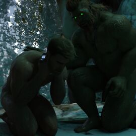 1human 1orc 3d 3d_(artwork) 3d_model angry broken_rape_victim comfort crying crying_male duo duo_focus flaccid flaccid_penis forced_submission friendly friends glowing_eyes helping_hand human_victim male male/male male_focus male_only male_rape_victim male_victim miserable oc offering_hug original original_characters outdoor_nudity outdoors penis rape_victim sad suffering trying_to_break_free unable_to_escape upset wereorc_(artist)