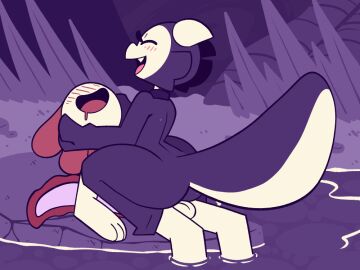 2025 amphibian animated anthro anthro_on_anthro anthro_penetrated anthro_penetrating anthro_penetrating_anthro anus anus_peek ass audrey_(whygena) axolotl balls big_ass big_butt blush body_of_water breathing_fire cave closed_eyes collar cowgirl_position cute_fangs drool drooling duo evelyn_(whygena) fangs female female_penetrated fire fur genitals happy happy_sex kobold looking_pleasured male male/female male_penetrating male_penetrating_female mammal marine mole_salamander open_mouth penetration penis purple_body pussy salamander scalie sex stalagmite straight teeth vaginal_penetration water white_body white_fur whygena