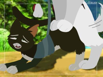 bals black_fur bolt_(bolt) bolt_(film) canid canine doggy_style domestic_cat domestic_dog felid feline female feral feral_on_feral feral_penetrating ibispaintx littlelilith male male/female mating mittens_(bolt) penis screencap_background sex sex_from_behind size_difference tagme white_fur