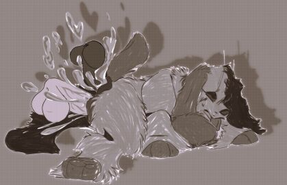 anal anal_sex animal_genitalia animal_penis ass bodily_fluids canid canine canine_genitalia canine_penis canis cum disembodied_penis domestic_dog double_penetration ejaculation female feral genital_fluids genitals group kitt3ngutzz knot male mammal monochrome penetration penile penile_penetration penis penis_in_ass penis_in_pussy pussy vaginal_penetration