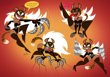 1girls big_thighs el_tigre english_text female female_focus female_only high_heels huge_thighs maria_rivera mask masked masked_female nickelodeon nicktoons samperez solo solo_female solo_focus speech_bubble superhero superheroine tagme text text_bubble thick_thighs twitter_link