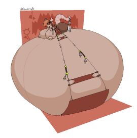 1girls ass bell big_ass big_belly big_breasts breasts breasts_bigger_than_head brown_fur chains doublecatte eyepatch female female_only hyper_belly hyper_pregnancy nipple_piercing nipples piercing piercings pregnant rat rat_tail red_eyes resting_on_belly rodent shackles skaven skaven_mark solo solo_female warhammer_(franchise) warhammer_age_of_sigmar warhammer_fantasy warpstone