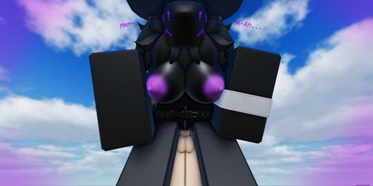 3d anal anal_sex anus ass bent_over black_body black_fur breasts deltastar dialogue female from_behind from_behind_position male male/female moaning moaning_in_pleasure onomatopoeia penis penis_in_ass protogen purple_areola purple_nipples purple_pussy pussy roblox roblox_avatar robloxian self_upload sex text vagina