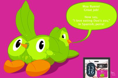 3:2 absurd_res all_fours anal_object_insertion anthro anus ass ass_focus ass_grab avian backsack balls ballsack beak big_ass big_balls big_butt bird bodypaint bone butt_focus butt_grab carrot carrot_dildo carrot_in_ass countershade_face countershading dripping duo_(duolingo) duolingo electronics english english_text feathers femboy food food_fetish food_insertion food_play genitals green_body green_feathers green_speech_bubble group hand_on_ass hand_on_butt hand_on_own_butt hi_res humanoid improvised_dildo improvised_sex_toy insult insulting_viewer lexi_arts looking_at_viewer looking_back looking_back_at_viewer male male_anthro male_only mascot my_chemical_romance_(merch) non-mammal_balls nude nude_anthro nude_male object_in_ass object_insertion owl paint_splatter painted_butt perineum phone pink_background plant playlist praise presenting presenting_hindquarters profanity raised_tail rear_view screencap simple_background skeleton solo_focus solo_male spanish spanish_text speech_bubble spread_ass spread_butt spreading tail text the_black_parade three-quarter_view translated trio vegetable what