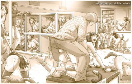 16girls 2d 3boys 6+girls all_fours anal anal_sex bald_male balls being_watched big_breasts bondage bondage_mittens bow breast_grab breasts buttplug buttplug_in_ass buttplug_tail buying cage caged cash_register cashier checkout checkout_counter cleaning clothed_male_nude_female cock_hungry collar couple_(romantic) crawling display_floor dog_cage dog_collar dog_tail doggy_style dominant_female dominant_male erection erenisch fellatio female femsub for_sale gagged hands_and_knees high_heel_boots high_heels human humiliation illustration kennel large_breasts leash leash_and_collar legal_slavery long_hair looking_back male maledom market miniskirt misogyny monochrome mop motion_lines multiple_boys multiple_females multiple_girls multiple_males multiple_subs naked nervous_face nipples nude on_display on_sale on_shelf open_mouth penis pet pet_shop pet_store petplay pigtails ponytail puppygirl purchased purchasing pussy rear_pussy rear_view retail_store sex sex_slave sex_toy shop shopping slave slave_girl slave_market slave_store sold store straight submissive submissive_female tail tail_plug testicles thighhighs thrusting thrusting_into_ass tongue tongue_out twintails watching