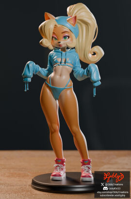 3d 3d_(artwork) 3d_model 3d_print 3d_render coco_bandicoot crash_(series) hoodie