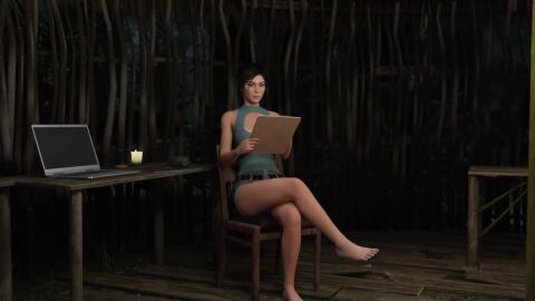 1futa 1girls animated dark-skinned_futa lara_croft lm19 tagme video