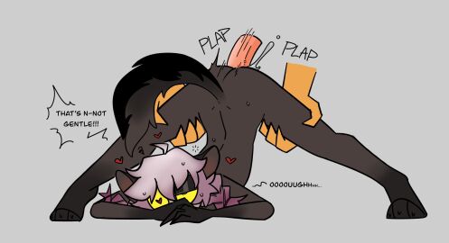 abigrock absurd_res ambiguous/ambiguous ambiguous_gender anthro ass ass_up aye-aye bangs braided_hair english_text faceless_character faceless_male feet female fur genitals hair hands_on_ground hands_on_legs hands_on_thighs heart_eyes heart_symbol hi_res humanoid_genitalia humanoid_penis jack-o'_pose leg_grab lemur lo_(staircat) male male/female mammal moan multicolored_body multicolored_fur onomatopoeia orange_body orange_fur penetration penile penile_penetration penis pose primate purple_hair size_difference sound_effects strepsirrhine tail text thigh_grab two-tone_body two-tone_fur yellow_eyes