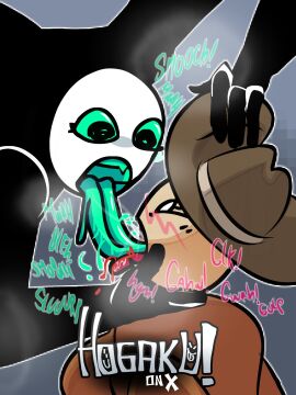 2girls artist_name artist_signature die_of_death_(roblox) extreme_french_kiss female female/female female_only hogaku kissing long_tongue onomatopoeia pursuer_(die_of_death) revolver_(die_of_death) roblox roblox_game robloxian tagme tongue tongue_out yuri