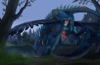 anal anal_sex animal_genitalia anus azerith balls bodily_fluids dragodi dragon duo erection feral fur furred_dragon furred_scalie genitals hi_res knot male male/male mythological_creature mythological_scalie mythology penetration penis pink_anus pink_penis red_knot red_penis scalie sheath