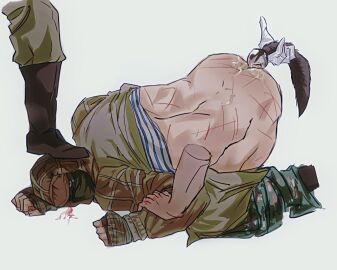 4boys anal_plug anal_sex ass assisted_rape bent_over buttplug cat_tail_buttplug cuts defeated disembodied_hand foot_on_head gangrape gay gloved_hand held_down kapkan_(rainbow_six) kulo_75 male male_focus male_only masked masked_male military nonconsensual pants_down rainbow_six_siege restrained scars sex_toy shirt_lift uniform