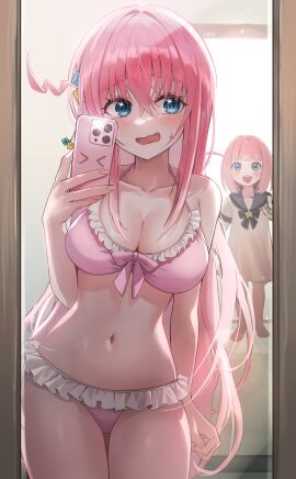 1girls ahoge antenna_hair arm_behind_back bare_arms bare_belly bare_chest bare_hands bare_hips bare_legs bare_midriff bare_navel bare_shoulders bare_skin bare_thighs belly belly_button blue-eyed_female blue_eyes blush blush_lines blushing_at_viewer blushing_female bocchi_the_rock! bra breasts busty busty_female busty_teenager cleavage collarbone covered_nipples curvy curvy_body curvy_female curvy_figure curvy_hips curvy_thighs door dot_nose elbows embarrassed_female exposed exposed_arms exposed_belly exposed_legs exposed_midriff exposed_shoulders exposed_thighs eyebrows_visible_through_hair female female_focus female_only fingernails fingers frilled_bra frilled_panties frilled_underwear front-tie_top gotou_futari gotou_hitori groin hair_between_eyes hair_ornament hair_ornaments half_naked half_nude hand_behind_back high_resolution high_school_student highres hourglass_figure indoor indoor_nudity indoors iphone iphone_15_pro large_breasts lean_figure legs legs_together light-skined_female light-skinned_female light_skin lips long_hair mirror mirror_reflection mirror_selfie naked naked_female navel nervous nervous_face nervous_female nervous_smile nervous_sweat nude nude_female nudity open_mouth open_mouth_smile panties parted_lips petite petite_body petite_female phone pink-haired_female pink_bra pink_eyebrows pink_hair pink_panties pink_underwear rounizm schoolgirl selfie shoulders shy shy_smile simple_background sister sisters slender_body slender_waist slim_female slim_waist solo standing teenage_female teenager thick_thighs thigh_gap thighs thin_waist tongue underwear upper_body v-line white_background white_bra white_panties white_underwear wide_hips