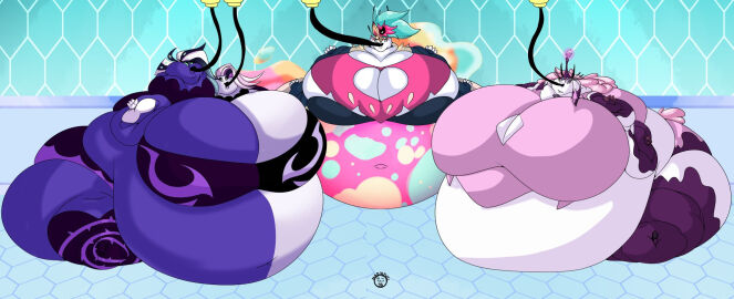 bbw big_breasts breasts cleavage female furry huge_breasts mad_n_evil overweight tagme thick_thighs weight_gain wide_hips