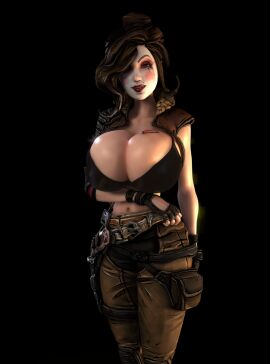 1girls 3d 3d_(artwork) alternate_breast_size arm_under_breasts asymmetrical_hair big_hips bikini_top black_bikini_top borderlands borderlands_3 breasts breasts_bigger_than_head breasts_bigger_than_torso chaps cleavage clothed clothed_female facepaint female female_only fingerless_gloves gearbox_software gigantic_breasts gloves heart_tattoo heavy_makeup hips hourglass_figure huge_breasts looking_at_viewer mad_moxxi pants skimpy skimpy_clothes slim_waist small_waist smile smiling_at_viewer solo solo_female tattoo thick_thighs thighs thin_waist top_heavy top_heavy_breasts upper_body vaako wasp_waist wide_hips