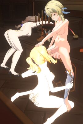 2girls 3d after_sex ass back_view bent_over_table blowjob cum cum_on_ass cum_on_body deepthroat domination female forced_oral futa_on_female futadom futanari genshin_impact grabbing_legs head_grab intersex jean_gunnhildr kneeling kneeling_oral_position leaking_cum leaning_back lisa_(genshin_impact) looking_down lumine_(genshin_impact) nude nude_female nude_futa office oral passed_out rape_face raped_by_futa runeiteer scared sitting small_pupils smaller_futa smug unseen_female_face unwanted_cumshot unwilling unwilling_prey wide_eyed